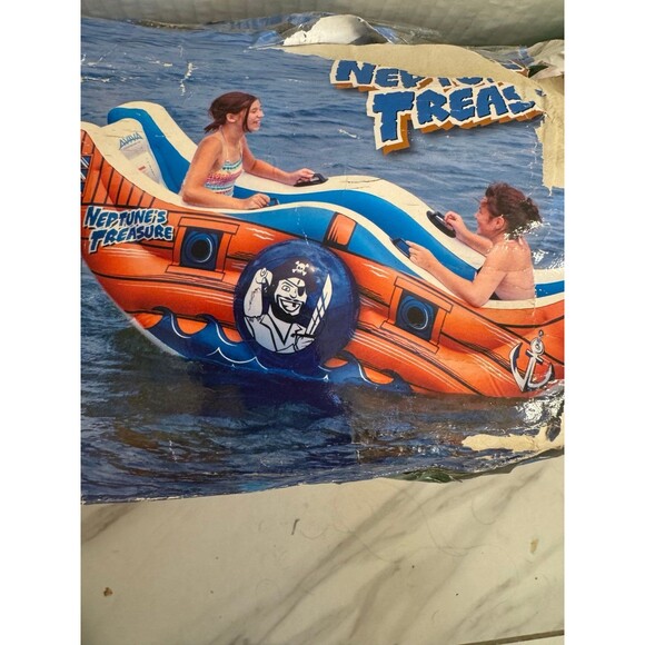 Vintage Rave Sport Water Floats Neptune's Treasure Boat Aviva Pool Toy See-saw - Picture 7 of 10